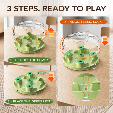 KADTC 2-in-1, Cat Puzzle Toy & Foraging Ball, Treat Hunt for Indoor Cats