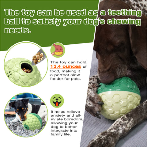 KADTC Dog Puzzles Balls-Adjustable Food Dispensing Treat Dispenser Feeding Puzzle Feeder Toy Wobble Wag Talking Giggle Squeaky Puppy Chew Rubber Ball for Small/Medium/Large Aggressive Chewers Dogs