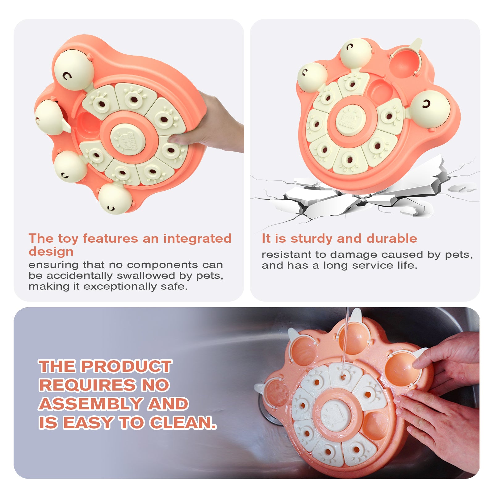 WOLNOBK Interactive Dog Puzzle Toy - Slow Feeder & Brain Game For Dogs & Cats, 14 Holes With Covers