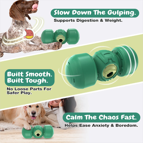 KADTC Extra-Large Size Durable Giggling Dog Treat Dispenser Toy Rolling Indestructible Bone Slow Puzzle Feeder Food Dispensing Toys for Large Aggressive Chewers Breeds Dogs Christmas & New Year Gift