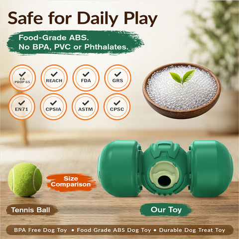 KADTC Extra-Large Size Durable Giggling Dog Treat Dispenser Toy Rolling Indestructible Bone Slow Puzzle Feeder Food Dispensing Toys for Large Aggressive Chewers Breeds Dogs Christmas & New Year Gift