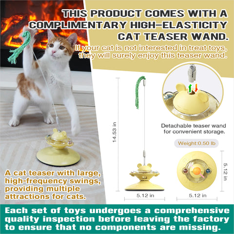 TACKDG Apple Pie Food Dispensing Cat Toy Kitten Kitty Treat/Food Puzzles Feeder Dispenser