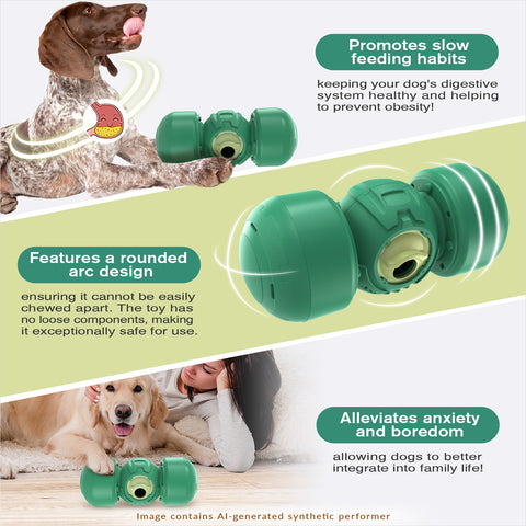 KADTC Extra-Large Size Durable Giggling Dog Treat Dispenser Toy Rolling Indestructible Bone Slow Puzzle Feeder Food Dispensing Toys for Large Aggressive Chewers Breeds Dogs Christmas & New Year Gift