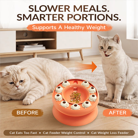 KADTC Cat Puzzle Toy Slow Feeder Bowl for Fast Eater, Kitten Enrichment Toy