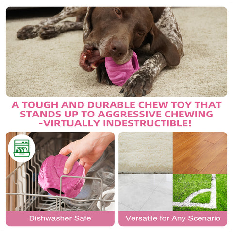 KADTC Large Size 2-in-1 Durable Dog Enrichment Toy - Long-Lasting Fillable & Frozen Lick Toy - No-Transfer Freeze & Play -Mess-Free - Boredom Buster & Tough Chew Toys for Medium/Large Dogs, BPA Free