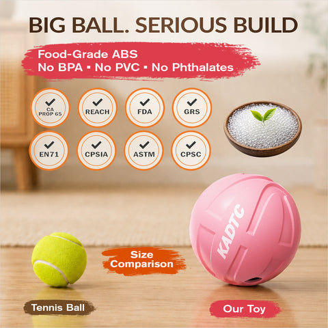 KADTC XL, Rolling Dog Treat Dispenser Toys Wobble Giggle Ball Slow Feeder