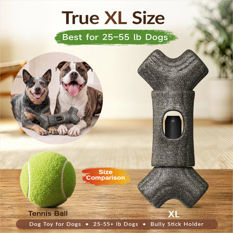 KADTC 2 in 1 Extra-Large Size Durable Dog Bully Stick Holder & Indestructible Chew Toy