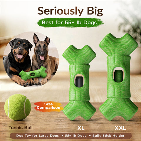 KADTC 2 in 1 Extra Extra-Large Size Durable Dog Bully Stick Holder & Indestructible Chew Toy