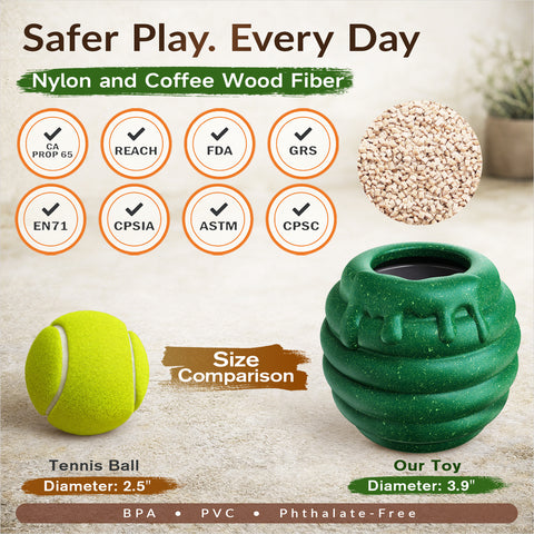 KADTC All in ONE - 3 in 1 - Honey Jar Durable Dog Fillable Toy Frozen Lick Treat Tray & Food Dispensing Balls Peanut Butter Filler Enrichment Freeze Cup & Indestructible Dogs Chew Teething Toys