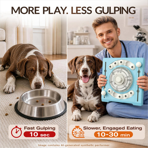 KADTC 2-Level Dog Puzzle Toy, Spin to Release Treat Dispenser & Slow Feeder