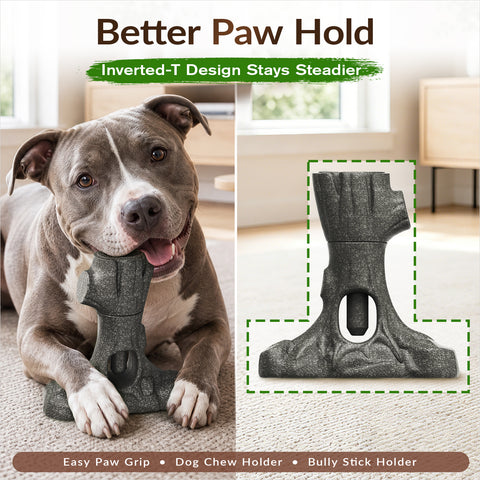 KADTC 3 in1 Durable Bully Stick Holder & Chew & Fillable Toys