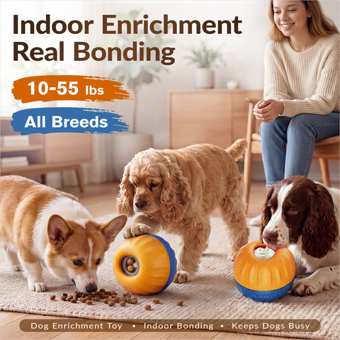 KADTC 3 IN 1 Dog Enrichment Toy, Freeze & Chew & Treat Dispenser Ball