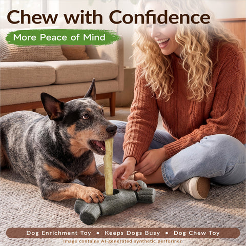 KADTC 2 in 1 Extra-Large Size Durable Dog Bully Stick Holder & Indestructible Chew Toy