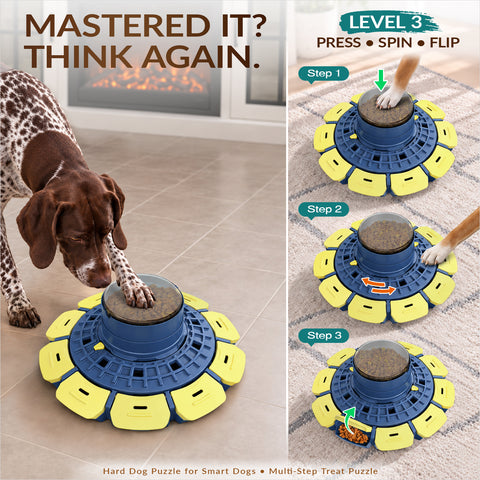 KADTC Dog Puzzle Toy, XL 3-Level, Beginner to Expert Mental Stimulation Toy