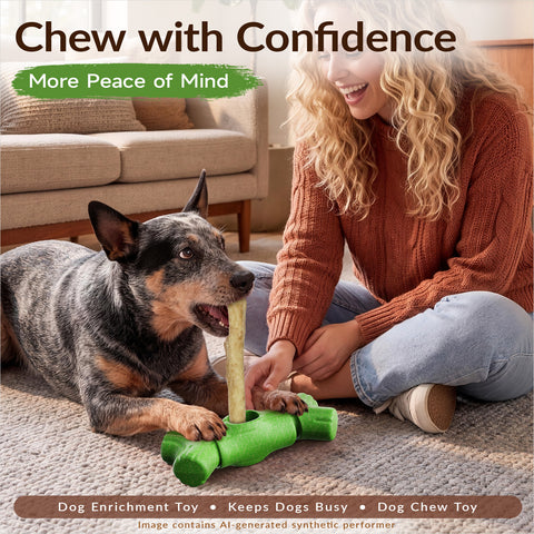 KADTC 2 in 1 Extra-Large Size Durable Dog Bully Stick Holder & Indestructible Chew Toy