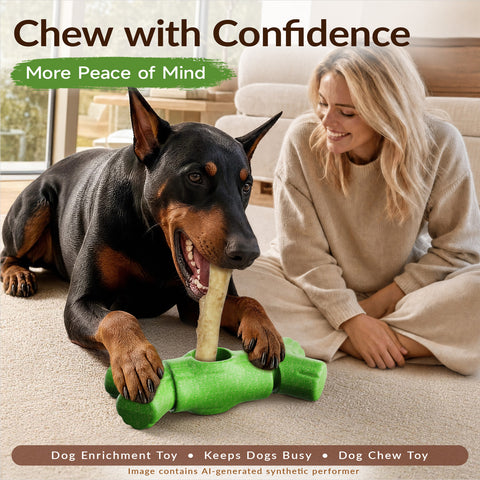 KADTC 2 in 1 Extra Extra-Large Size Durable Dog Bully Stick Holder & Indestructible Chew Toy