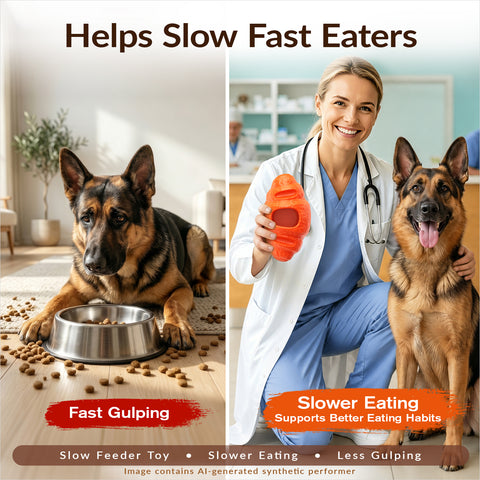 KADTC - All in ONE - 3 in 1 - Large Size Indestructible Croissant Dog Fillable Toy Peanut Butter Filler Freeze Frozen Lick Treat Tray Durable Tough Chew Toys for Aggressive Chewers Breed Dogs