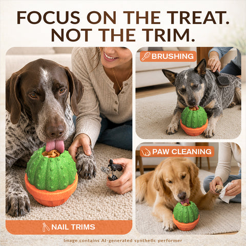 KADTC All in ONE 3 in 1 Durable Dog Fillable Toy & Frozen Lick Treat Tray & Food Dispensing Balls & Peanut Butter Filler Enrichment Freeze Ball Indestructible Dogs Chew Toys Christmas & New Year Gift