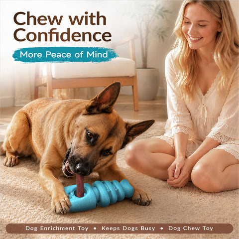 KADTC 2 in 1 XL Durable Dog Bully Stick Holder & Indestructible Fishbone Chew Toy
