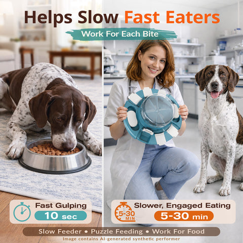 KADTC 2-Level Dog Puzzle Feeder, Push-to-Release Treat Dispenser