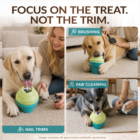 KADTC 3 in 1 Large-Size Durable Dog Fillable & Frozen Lick Treat Toy No-Transfer Freeze & Play Mess-Free Ultimate Boredom Buster, Kibble Dispenser Food Ball & Tough Dogs Chew Toys BPA-Free & Safe