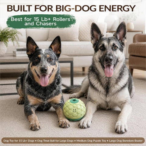 KADTC XL Rolling Dog Treat Dispenser Toys, Wobble Giggle Ball & Slow Feeder