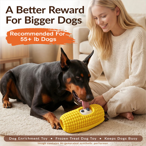 KADTC 3 in 1 Large Size Durable Dog Frozen Treat Toy & Chew & Fillable Toy