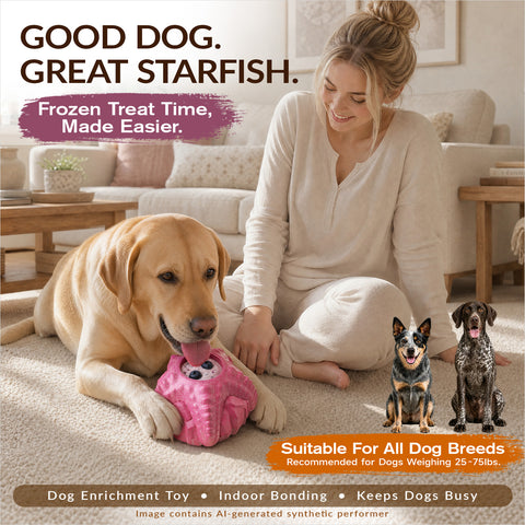 KADTC Large Size 2-in-1 Durable Dog Enrichment Toy - Long-Lasting Fillable & Frozen Lick Toy - No-Transfer Freeze & Play -Mess-Free - Boredom Buster & Tough Chew Toys for Medium/Large Dogs, BPA Free