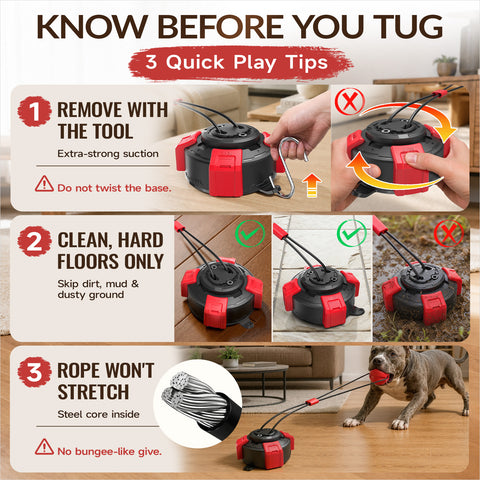 KADTC Suction Cup Dog Tug Toy for Aggressive Chewers, Medium & Large Breeds