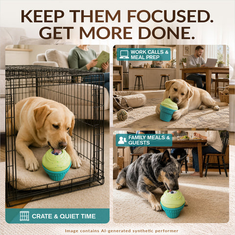 KADTC 3 in 1 Large-Size Durable Dog Fillable & Frozen Lick Treat Toy No-Transfer Freeze & Play Mess-Free Ultimate Boredom Buster, Kibble Dispenser Food Ball & Tough Dogs Chew Toys BPA-Free & Safe