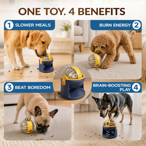 KADTC TreatOrbit 2-in-1 Dog Puzzle Toy, Treat Ball Dispenser, Slow Feeder