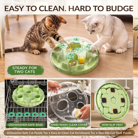 KADTC 2-in-1, Cat Puzzle Toy & Foraging Ball, Treat Hunt for Indoor Cats