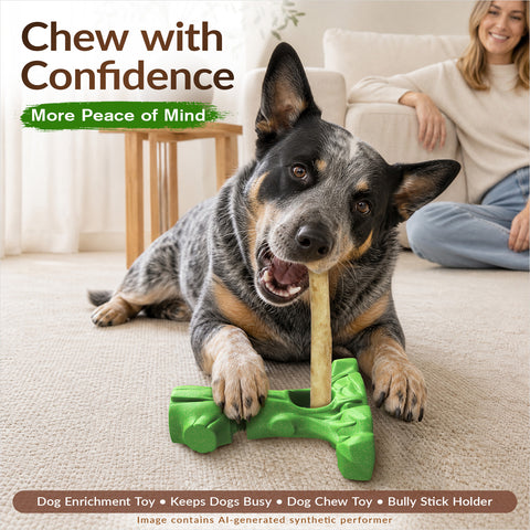 KADTC 3 in1 Durable Bully Stick Holder & Chew & Fillable Toys