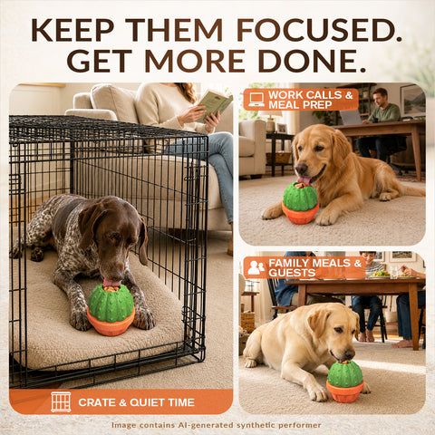 KADTC All in ONE 3 in 1 Durable Dog Fillable Toy & Frozen Lick Treat Tray & Food Dispensing Balls & Peanut Butter Filler Enrichment Freeze Ball Indestructible Dogs Chew Toys Christmas & New Year Gift