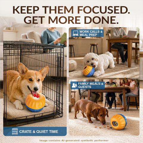 KADTC 3-in-1 Dog Enrichment Toy Fillable & Freeze & Treat Dispenser & Chew