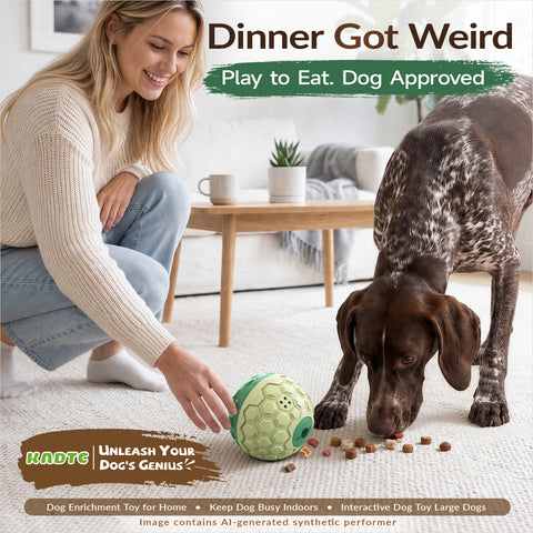 KADTC XL Rolling Dog Treat Dispenser Toys, Wobble Giggle Ball & Slow Feeder