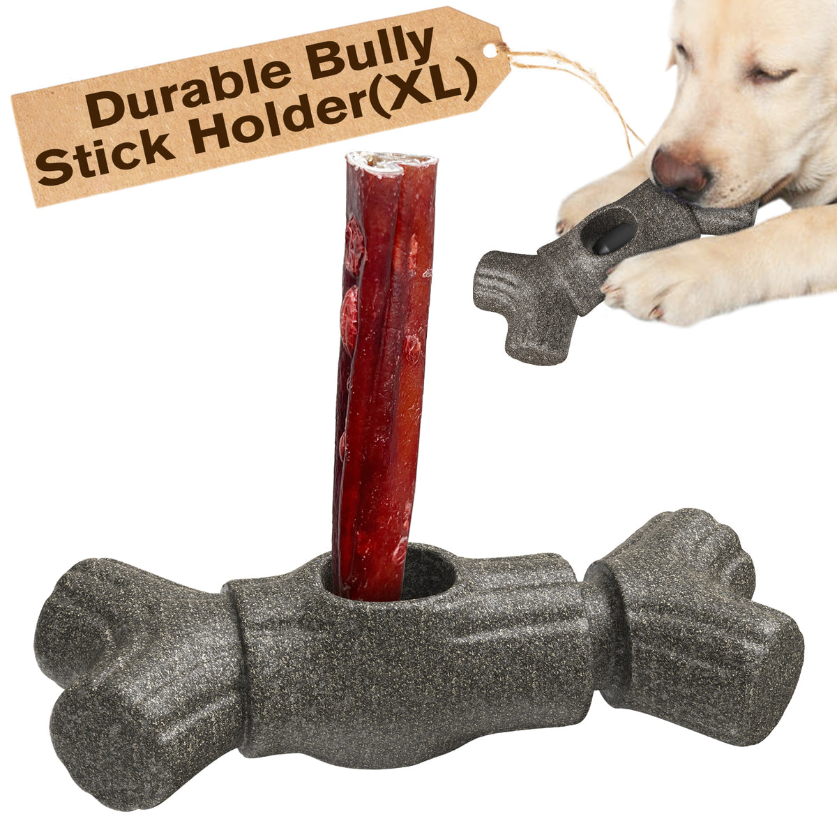 KADTC Dog Bully Stick Holder and Durable Indestructible Chew Toy