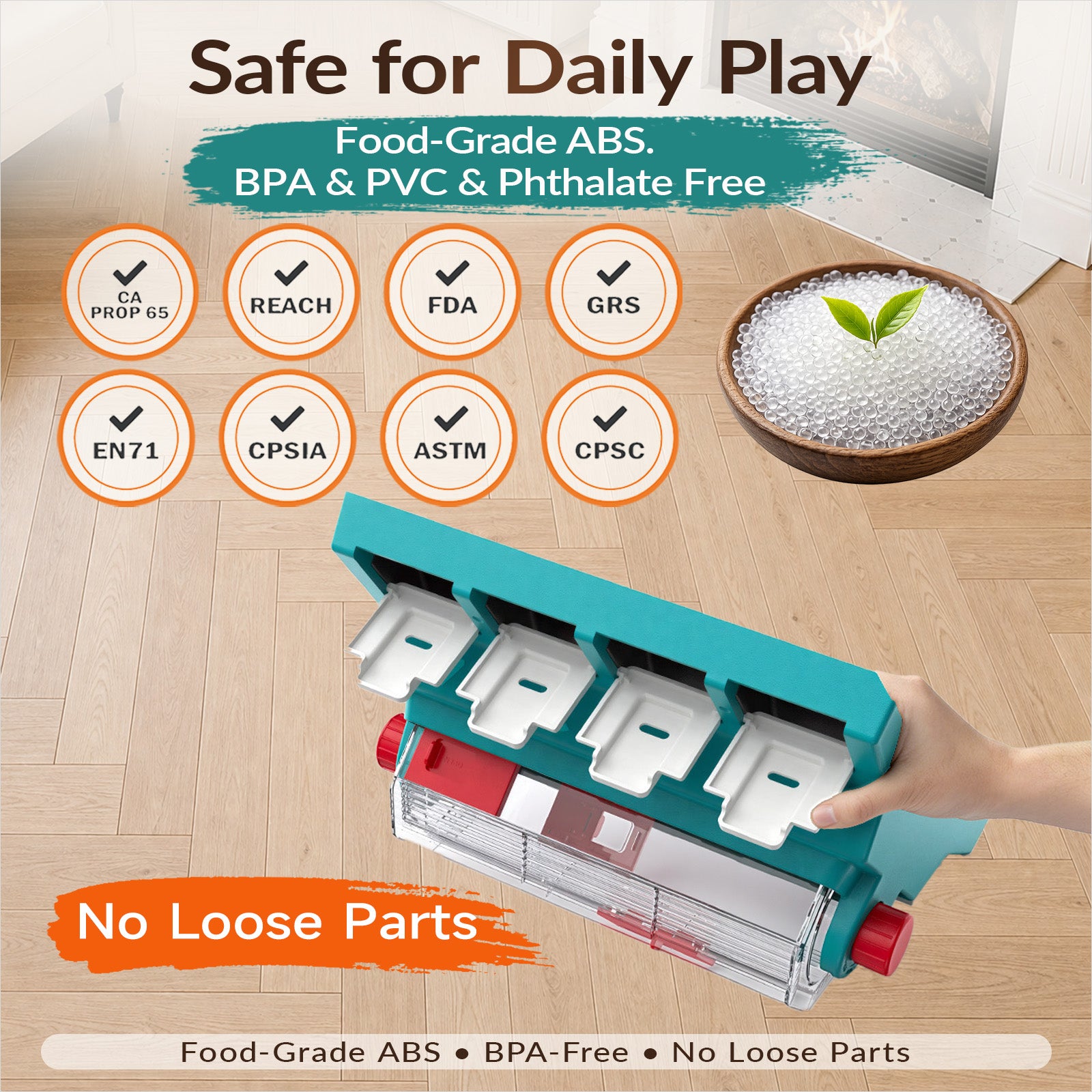 KADTC 2-Level Extra-Large Dog Puzzle Feeder showing food-grade PP material and integrated puzzle design