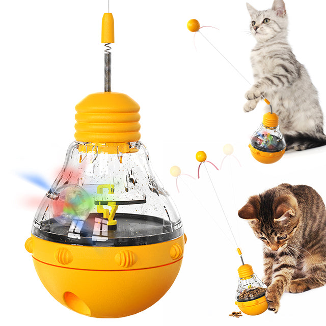 TACKDG Tumbler Adjustable Cat Interactive Toys Indoor Cats Puzzle toy Kitten Kitty Treat/Food Puzzles Feeder Dispenser