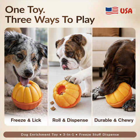 KADTC 3 IN 1 Dog Enrichment Toy Freeze & Chew & Dispensing Ball