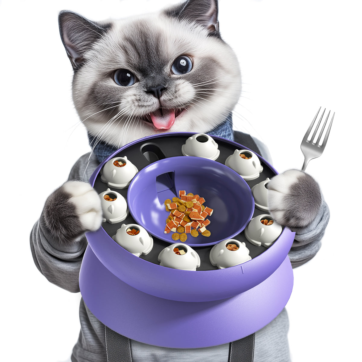 KADTC Cat Puzzle Toy Treat Dispenser Kitten Weight Loss Bowl Puzzles Slow Feeder Food Dispensing Kitty Enrichment Toys Brain Mental Stimulation Healthy Eating Mind Games
