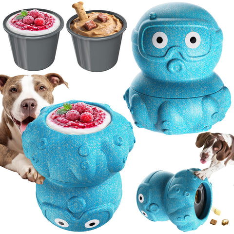 KADTC 3 in 1 Large-Size Octopus Dog Fillable Lick Treat Toy,Long-Lasting Ultimate Boredom Buster, Kibble Dispenser Food Ball & Dogs Chew Toys BPA-Free