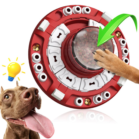 KADTC Interactive Dog Puzzle Toys for Boredom Stimulating Slow Food Feeder Bowl,Puppy Brain Mental Stimulation Mentally Toy Treat Dispenser Advanced Level 4 3 2 1 Small/Medium/Large Aggressive Chewers