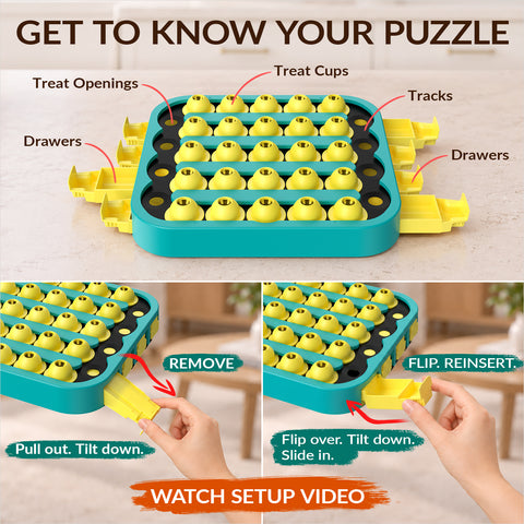 KADTC Hard Dog Puzzle Toy, XL, 4 Levels, Mental Stimulation for Smart Dogs