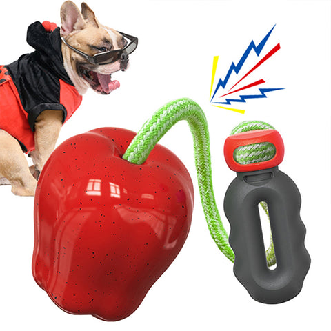 KADTC  Dog  Chew  Toys  For  Aggressive  Chewers  Indestructible  Tough  Durable  Squeaky  Interactive  Puppy  Toy  Teeth  Outdoor  Fetch  Apple  Pet  Toy