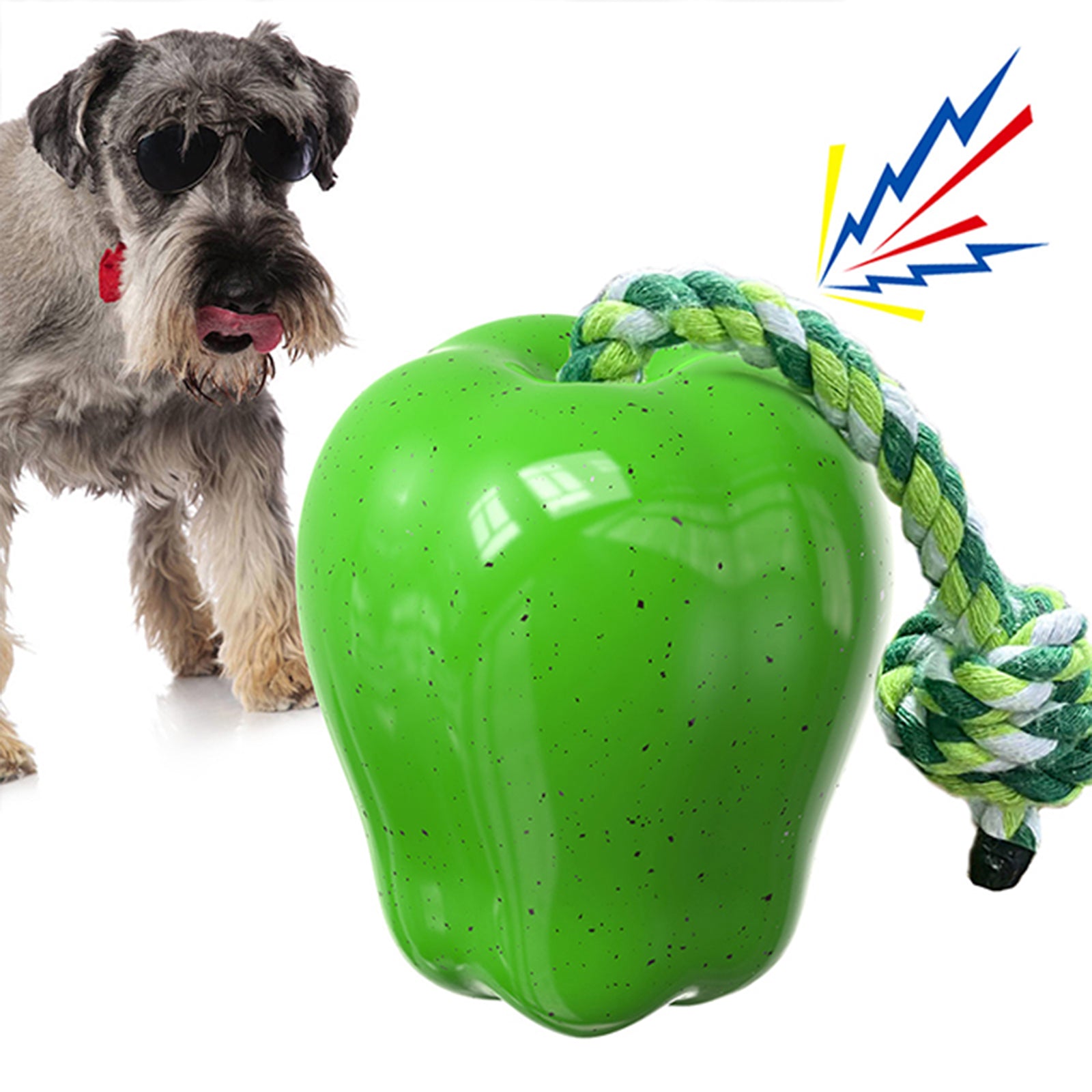 KADTC Dog Chew Toys For Aggressive Chewers Indestructible Tough Durable Squeaky Interactive Puppy Toy Teeth Squeaky Apple Pet Teeth Grinding Toy