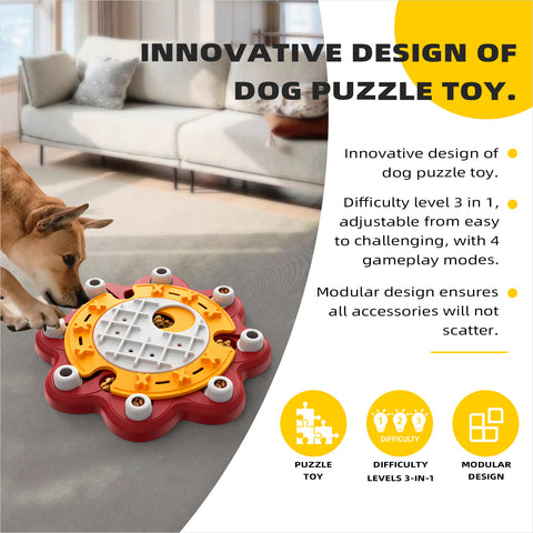 KADTC Dog Puzzle Toy For Small/Medium/Large Dogs Slow Feeder Puzzles Food Treat Feeding Dispenser Puppy Brain Stimulation Toys Beginner Puppy Boredom Interactive Games Gift Mentally Stimulating Level 3 in 1
