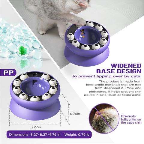 KADTC Cat Puzzle Toy Treat Dispenser Kitten Weight Loss Bowl Puzzles Slow Feeder Food Dispensing Kitty Enrichment Toys Brain Mental Stimulation Healthy Eating Mind Games
