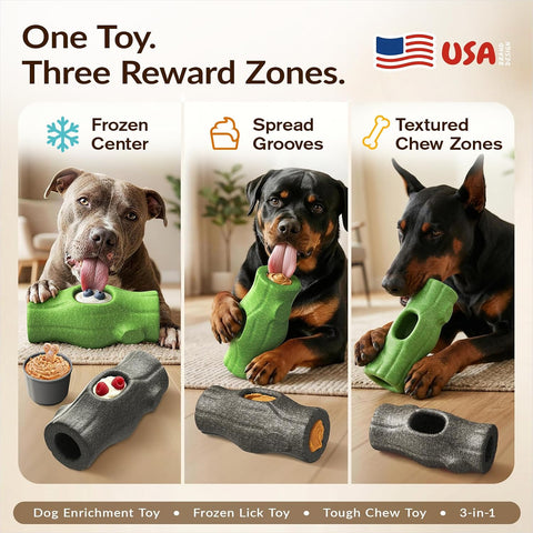 2 PCS KADTC XXL 3-in-1 Durable Dog Enrichment Toy - Long-Lasting Fillable & Frozen Lick Toy - No-Transfer Freeze & Play -Mess-Free - Ultimate Boredom Buster & Tough Chew Toys for Large Dogs
