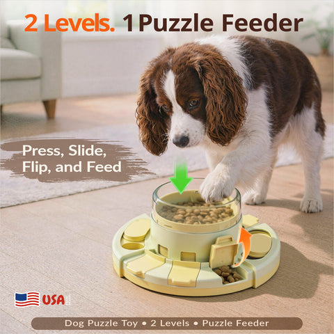 KADTC 2 Levels of Challenge Dog Puzzle Toy Slow Feeder